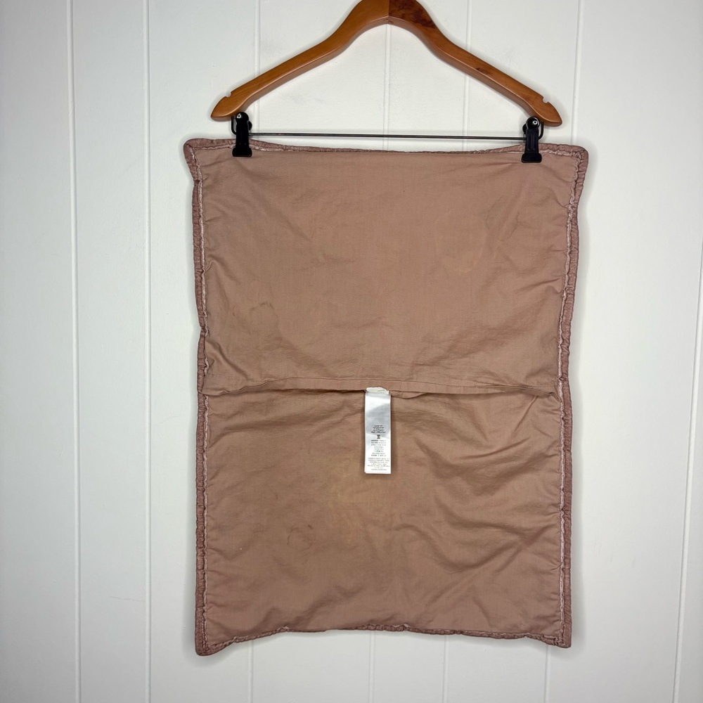 West Elm Dusty Pink Velvet Quilted Pillow Sham Pillow Case Standard Girly Preppy - Picture 6 of 10